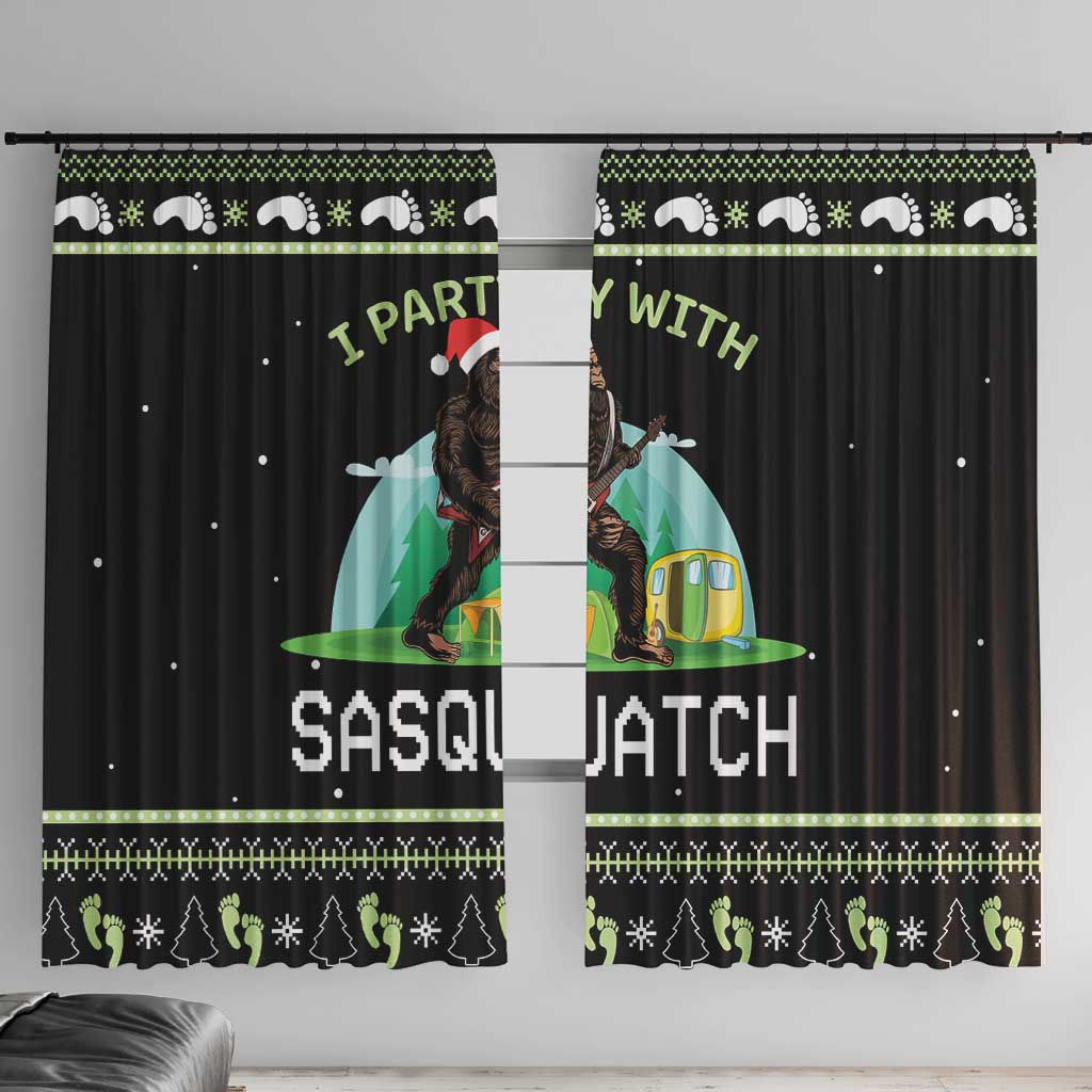 I'm Party With Sasquatch Camping Window Curtain I'm Party With Sasquatch - Wonder Print Shop