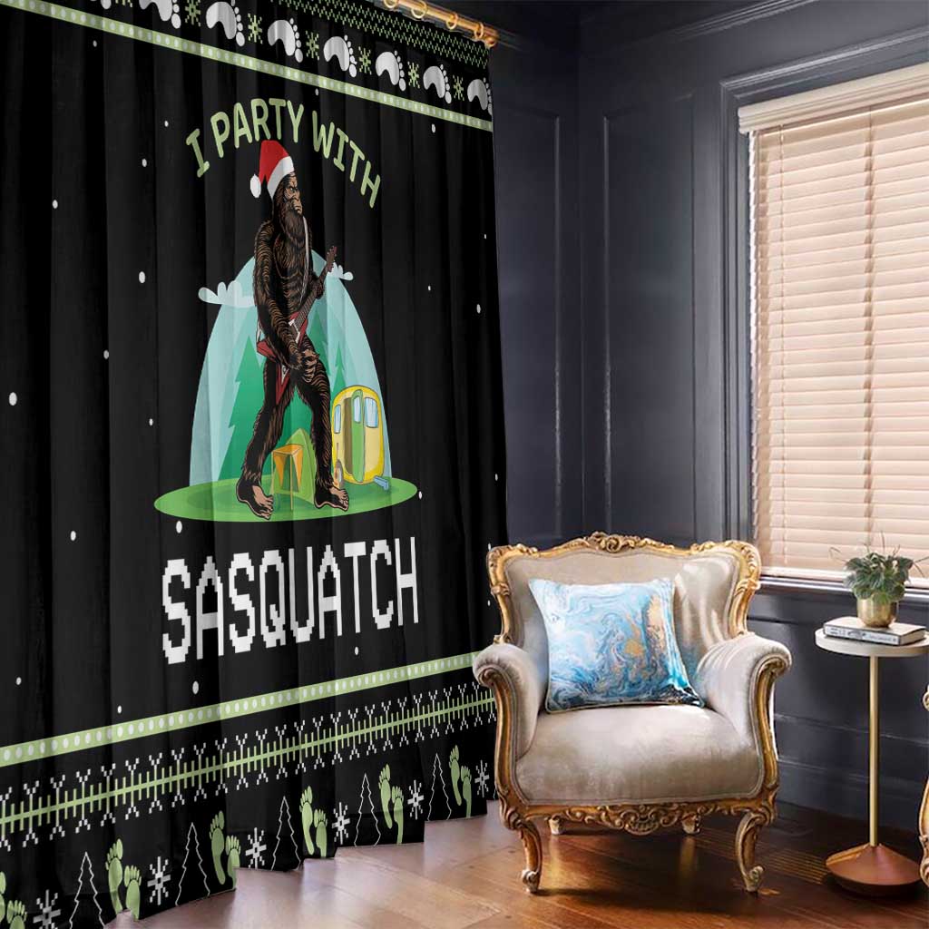 I'm Party With Sasquatch Camping Window Curtain I'm Party With Sasquatch - Wonder Print Shop