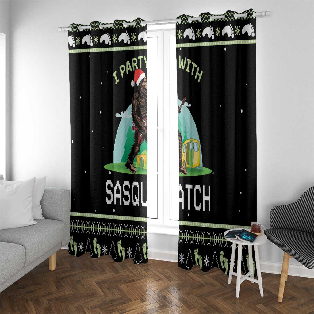 I'm Party With Sasquatch Camping Window Curtain I'm Party With Sasquatch - Wonder Print Shop