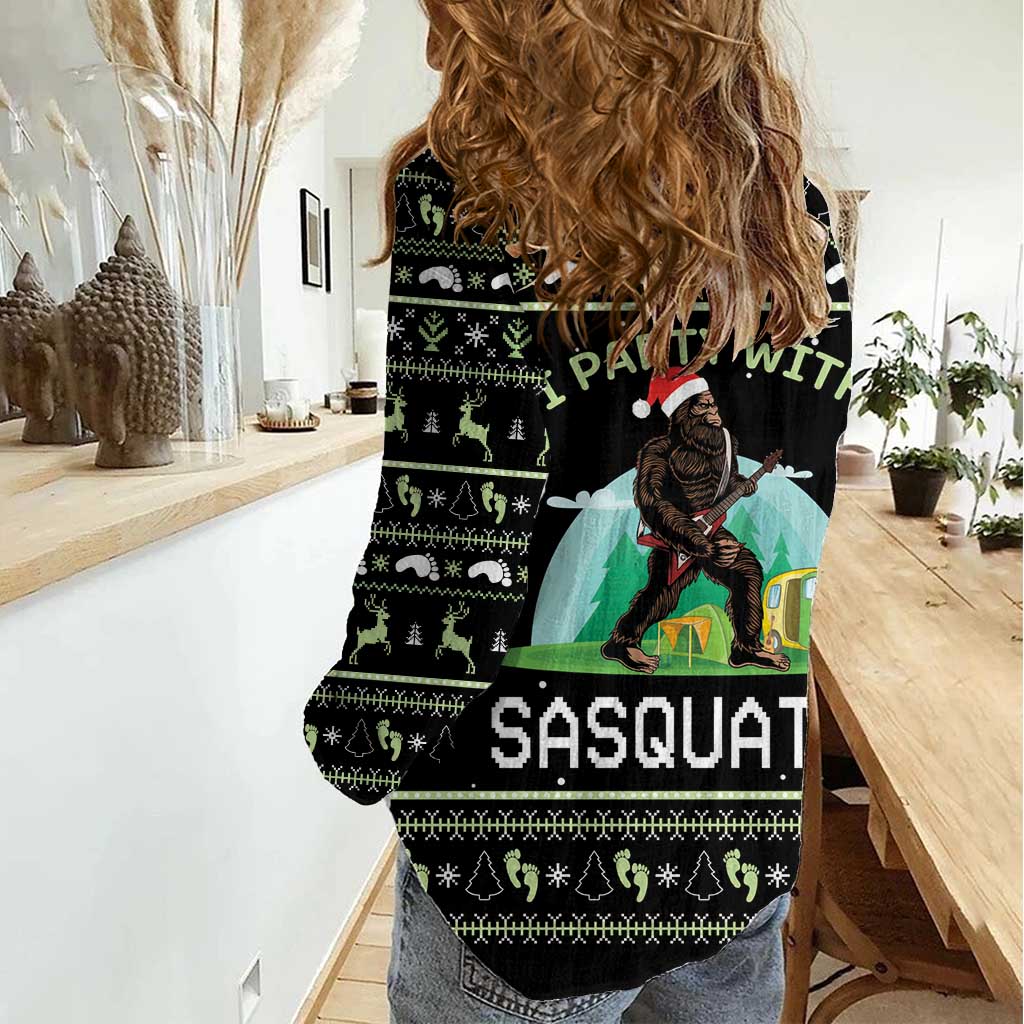 I'm Party With Sasquatch Camping Women Casual Shirt I'm Party With Sasquatch - Wonder Print Shop