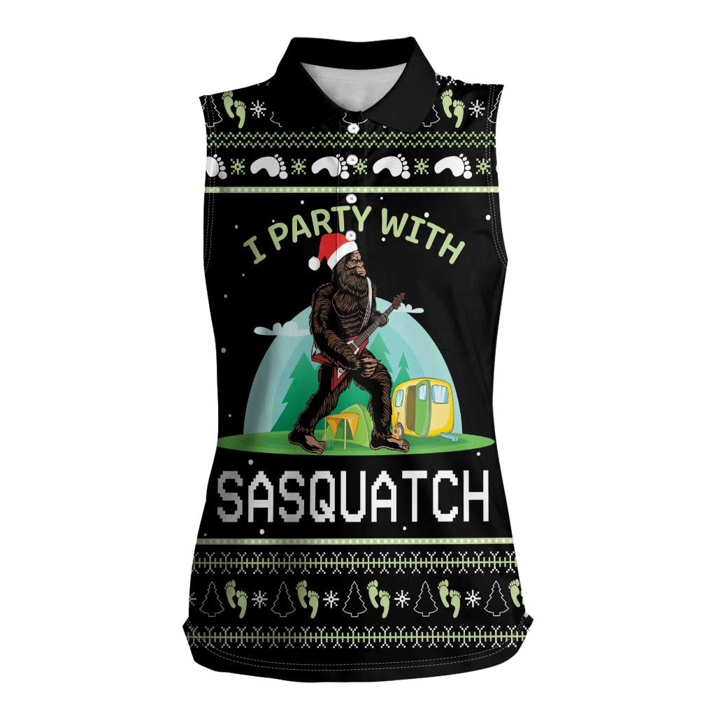 I'm Party With Sasquatch Camping Women Sleeveless Polo Shirt I'm Party With Sasquatch - Wonder Print Shop