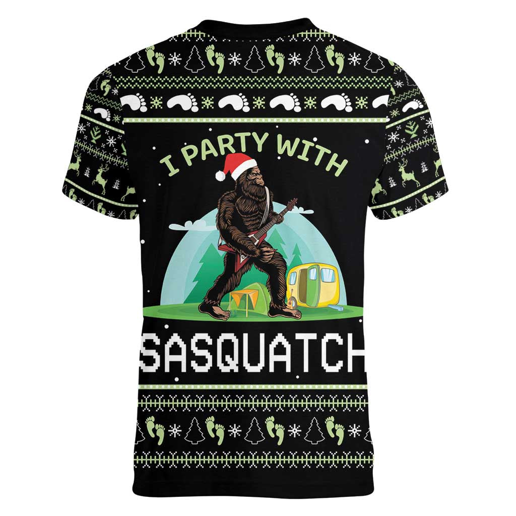 I'm Party With Sasquatch Camping Women V-Neck T-Shirt I'm Party With Sasquatch - Wonder Print Shop