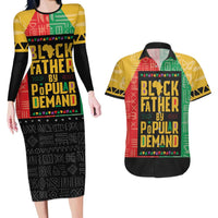Black Father By Popular Demand African Couples Matching Long Sleeve Bodycon Dress and Hawaiian Shirt - Wonder Print Shop