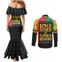 Black Father By Popular Demand African Couples Matching Mermaid Dress and Long Sleeve Button Shirt