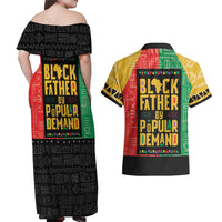 Black Father By Popular Demand African Couples Matching Off Shoulder Maxi Dress and Hawaiian Shirt - Wonder Print Shop