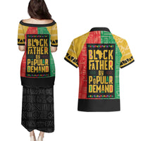 Black Father By Popular Demand African Couples Matching Puletasi and Hawaiian Shirt - Wonder Print Shop