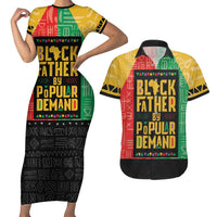 Black Father By Popular Demand African Couples Matching Short Sleeve Bodycon Dress and Hawaiian Shirt - Wonder Print Shop