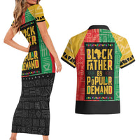 Black Father By Popular Demand African Couples Matching Short Sleeve Bodycon Dress and Hawaiian Shirt - Wonder Print Shop
