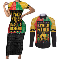 Black Father By Popular Demand African Couples Matching Short Sleeve Bodycon Dress and Long Sleeve Button Shirt - Wonder Print Shop