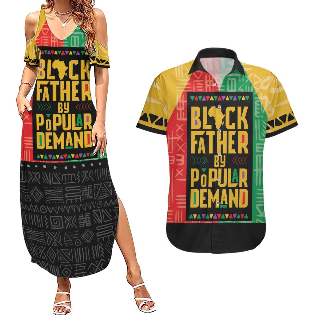 Black Father By Popular Demand African Couples Matching Summer Maxi Dress and Hawaiian Shirt - Wonder Print Shop