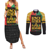 Black Father By Popular Demand African Couples Matching Summer Maxi Dress and Long Sleeve Button Shirt - Wonder Print Shop