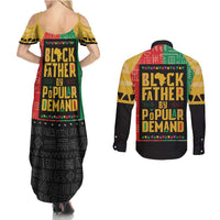 Black Father By Popular Demand African Couples Matching Summer Maxi Dress and Long Sleeve Button Shirt - Wonder Print Shop