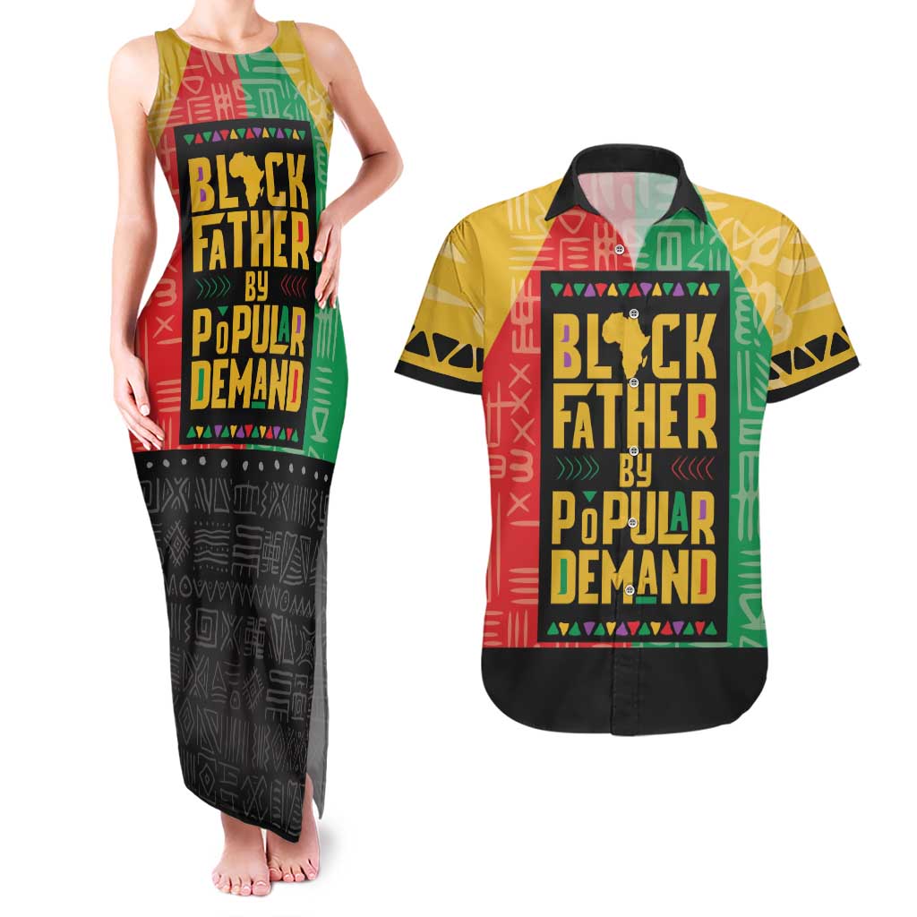 Black Father By Popular Demand African Couples Matching Tank Maxi Dress and Hawaiian Shirt - Wonder Print Shop