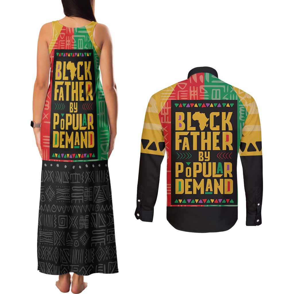 Black Father By Popular Demand African Couples Matching Tank Maxi Dress and Long Sleeve Button Shirt - Wonder Print Shop