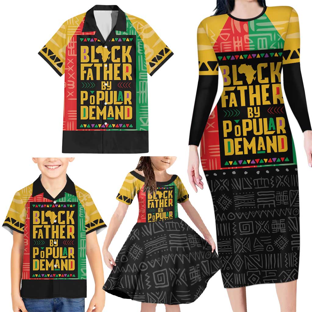 Black Father By Popular Demand African Family Matching Long Sleeve Bodycon Dress and Hawaiian Shirt - Wonder Print Shop
