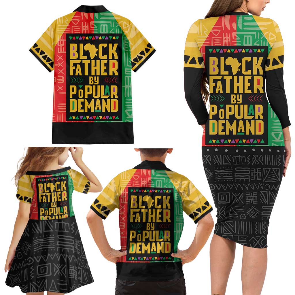 Black Father By Popular Demand African Family Matching Long Sleeve Bodycon Dress and Hawaiian Shirt - Wonder Print Shop
