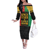 Black Father By Popular Demand African Family Matching Off The Shoulder Long Sleeve Dress and Hawaiian Shirt - Wonder Print Shop