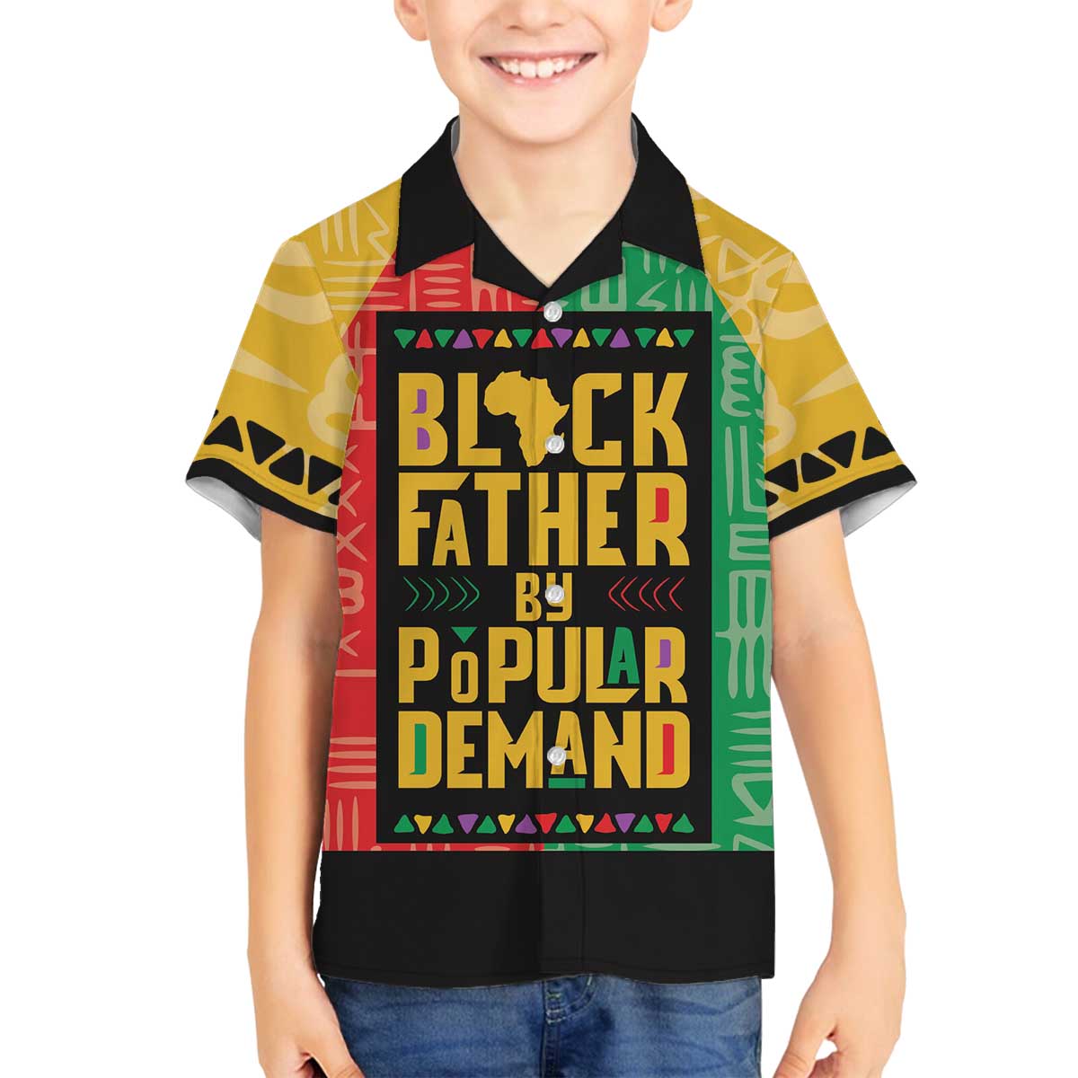 Black Father By Popular Demand African Family Matching Off The Shoulder Long Sleeve Dress and Hawaiian Shirt - Wonder Print Shop