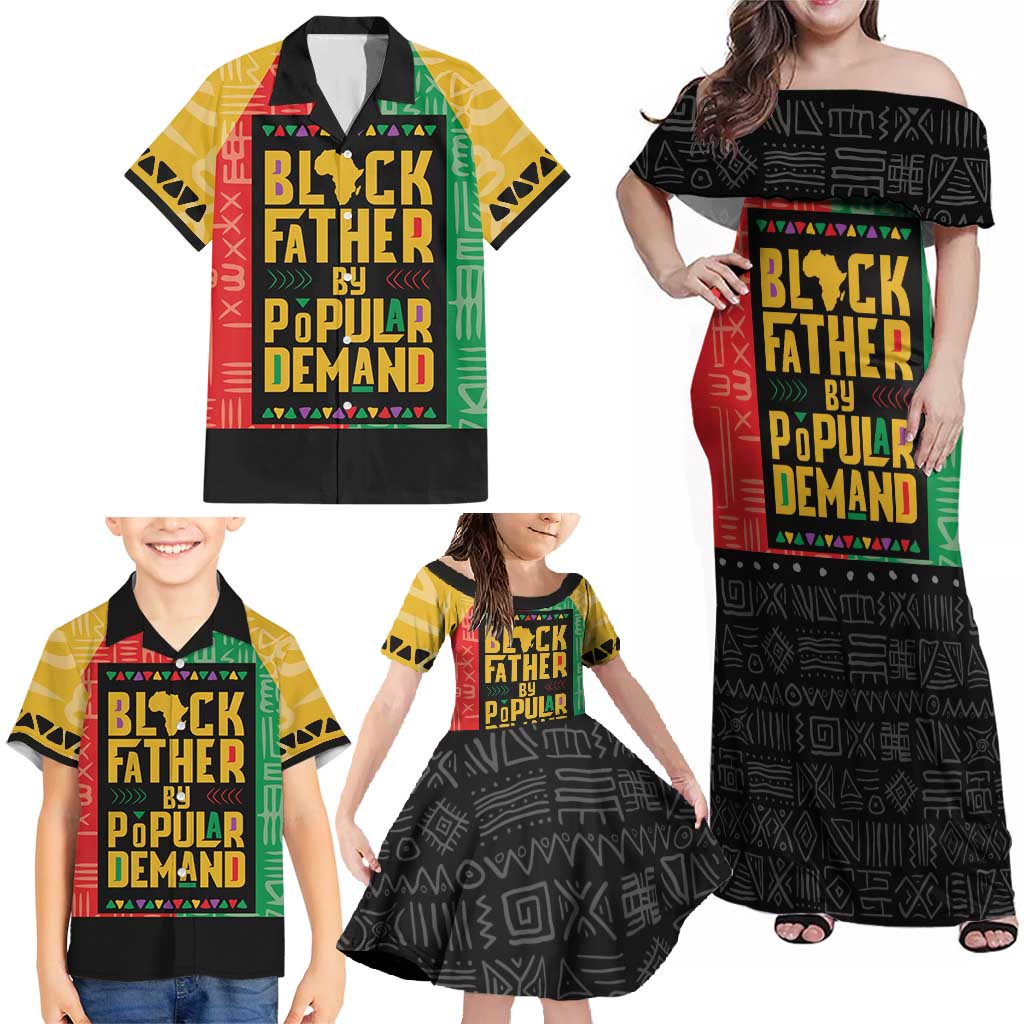 Black Father By Popular Demand African Family Matching Off Shoulder Maxi Dress and Hawaiian Shirt - Wonder Print Shop