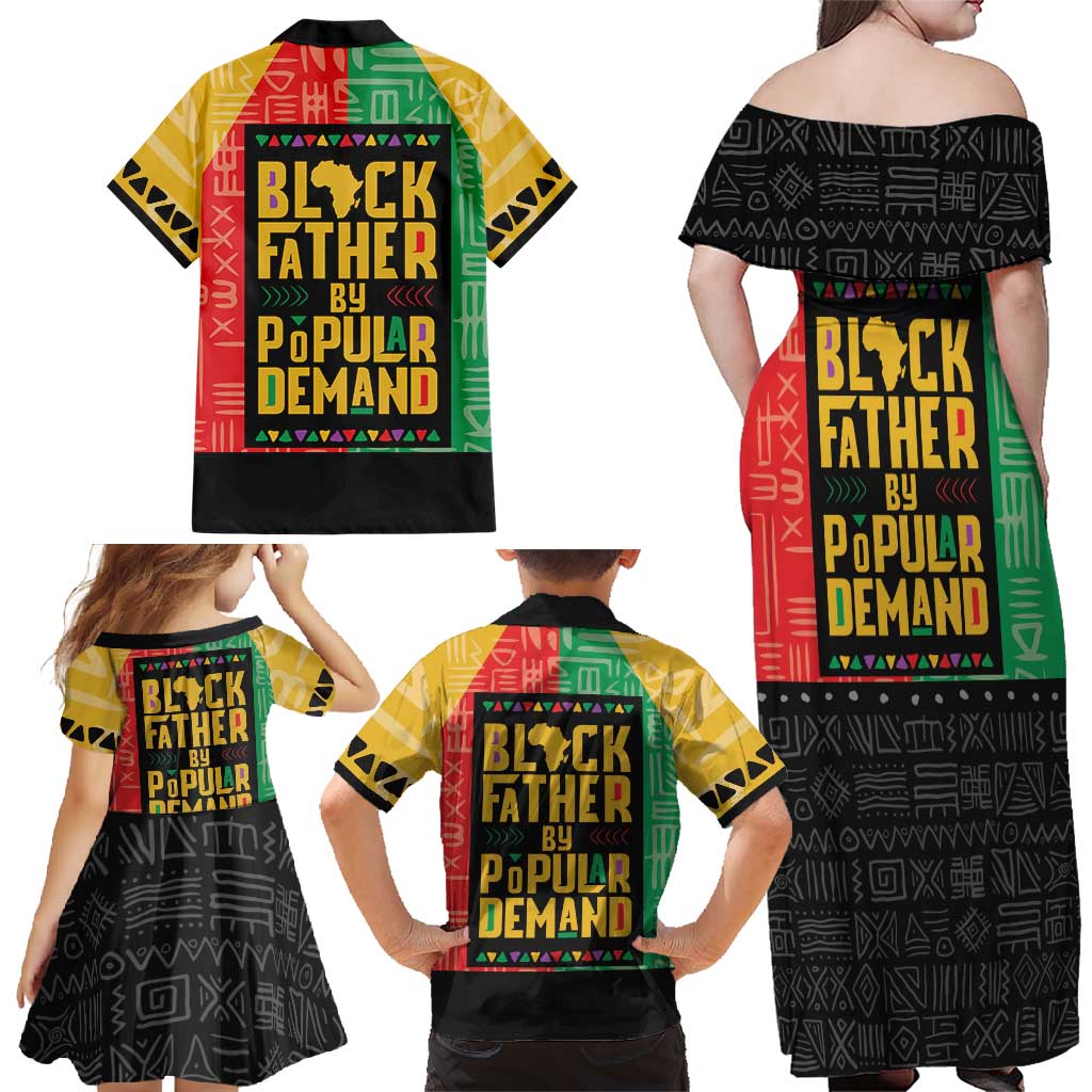 Black Father By Popular Demand African Family Matching Off Shoulder Maxi Dress and Hawaiian Shirt - Wonder Print Shop