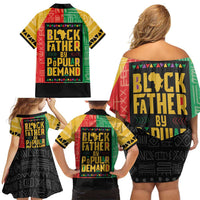 Black Father By Popular Demand African Family Matching Off Shoulder Short Dress and Hawaiian Shirt - Wonder Print Shop