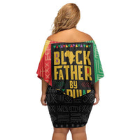 Black Father By Popular Demand African Family Matching Off Shoulder Short Dress and Hawaiian Shirt - Wonder Print Shop