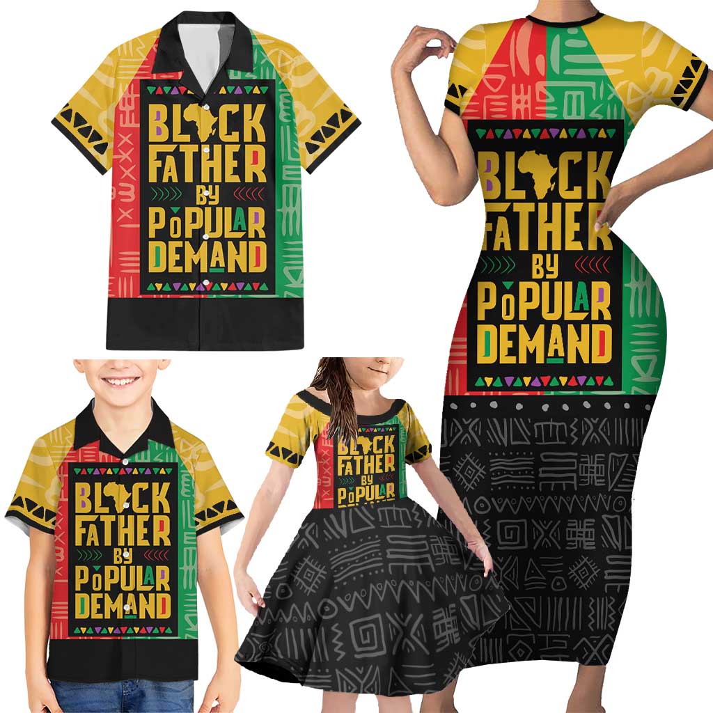 Black Father By Popular Demand African Family Matching Short Sleeve Bodycon Dress and Hawaiian Shirt - Wonder Print Shop