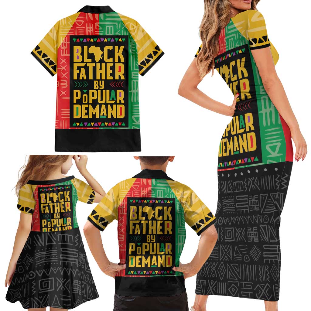Black Father By Popular Demand African Family Matching Short Sleeve Bodycon Dress and Hawaiian Shirt - Wonder Print Shop