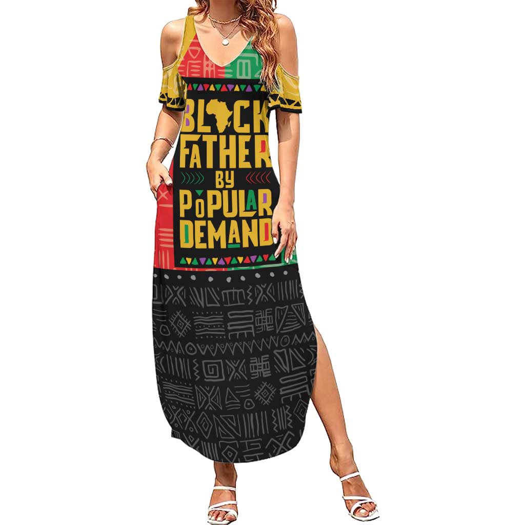 Black Father By Popular Demand African Family Matching Summer Maxi Dress and Hawaiian Shirt - Wonder Print Shop