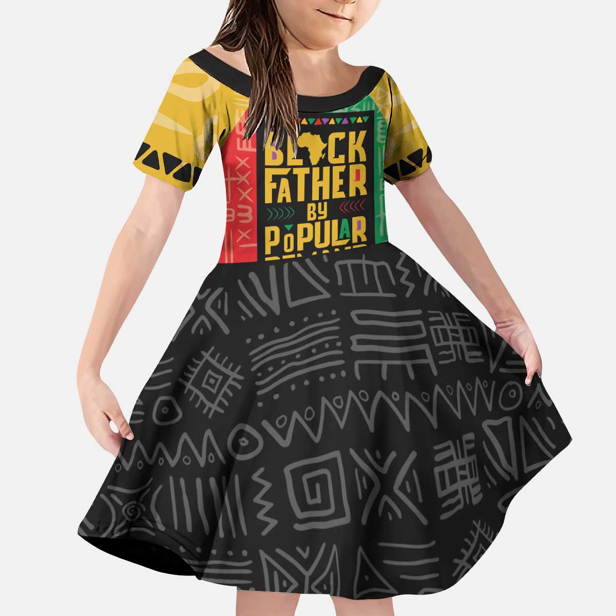 Black Father By Popular Demand African Kid Short Sleeve Dress - Wonder Print Shop