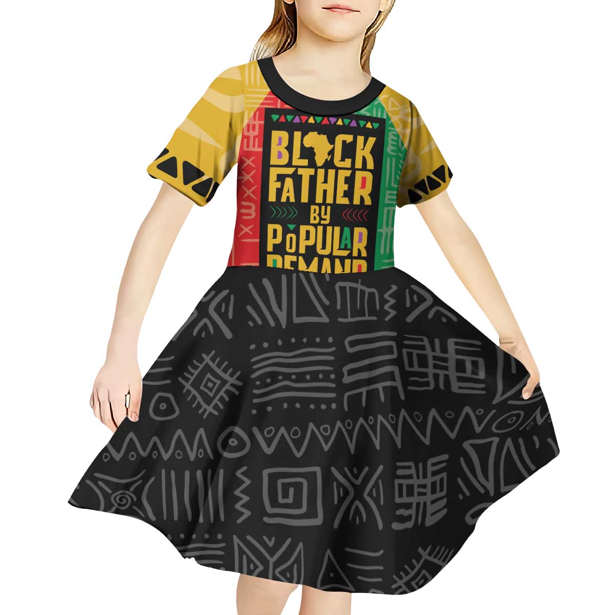Black Father By Popular Demand African Kid Short Sleeve Dress - Wonder Print Shop