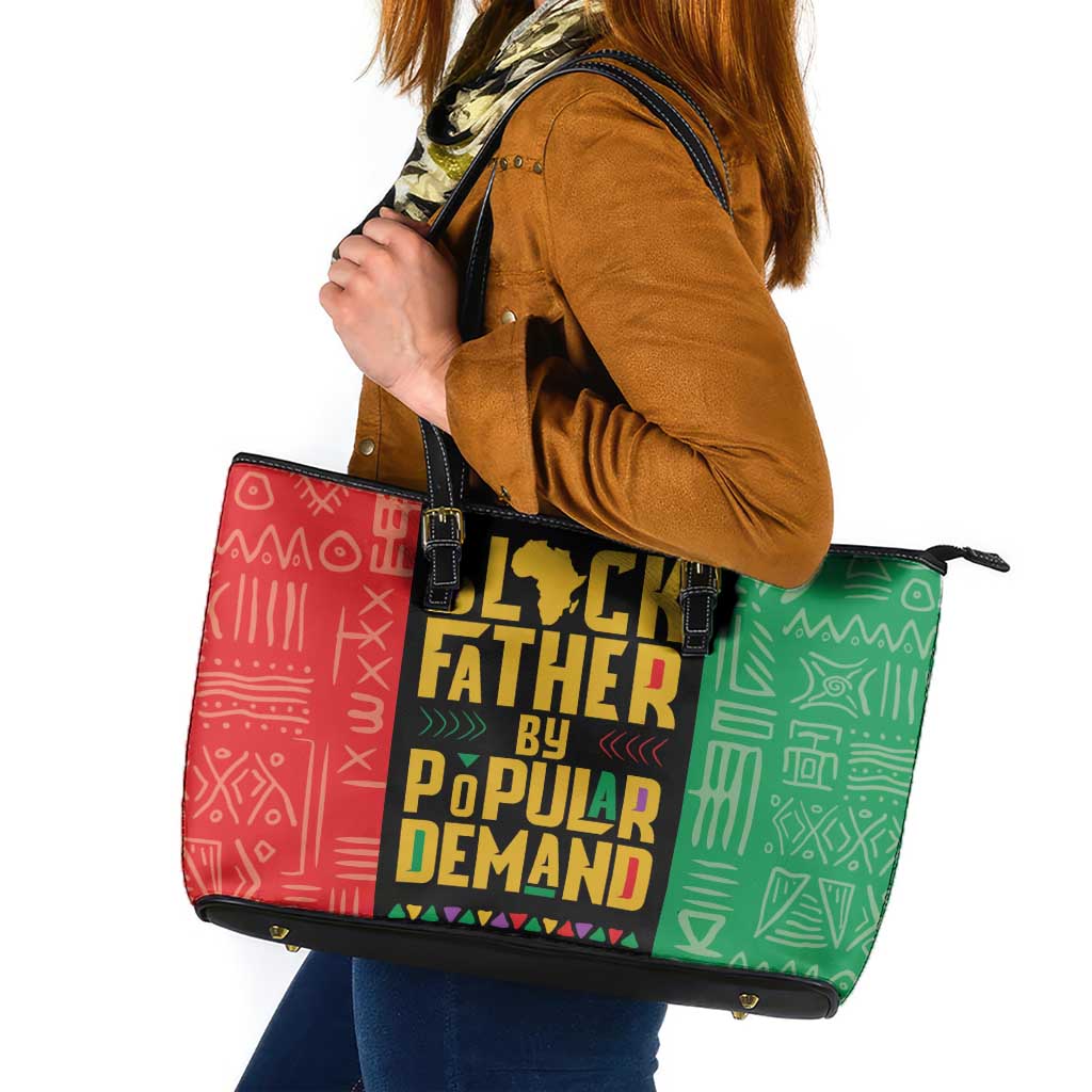 Black Father By Popular Demand African Leather Tote Bag - Wonder Print Shop