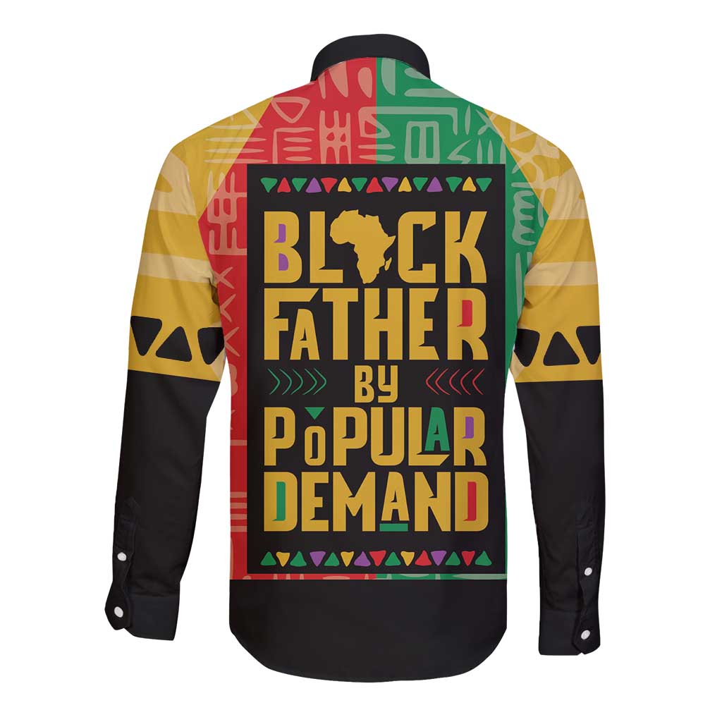 Black Father By Popular Demand African Long Sleeve Button Shirt - Wonder Print Shop