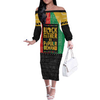 Black Father By Popular Demand African Off The Shoulder Long Sleeve Dress - Wonder Print Shop