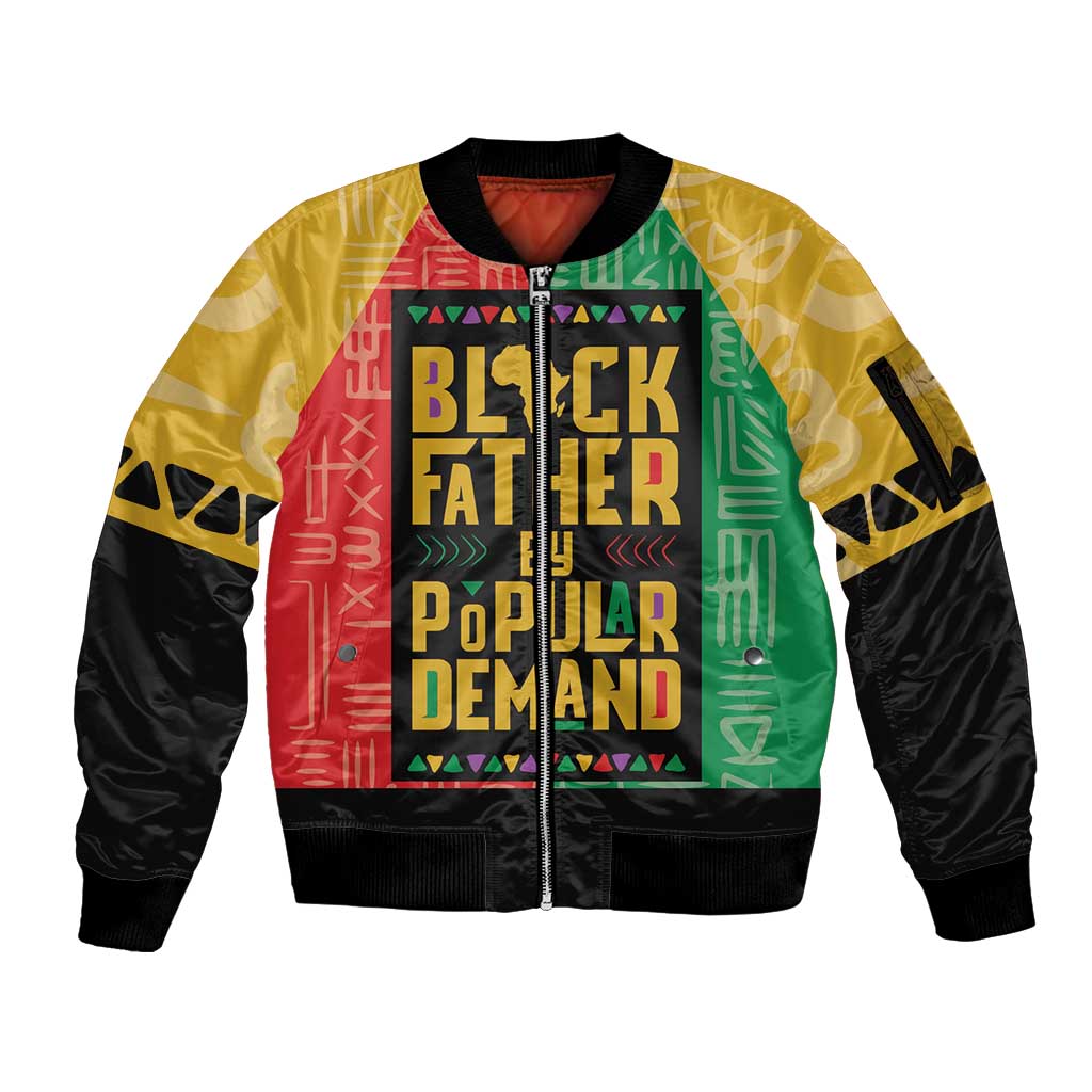 Black Father By Popular Demand African Sleeve Zip Bomber Jacket - Wonder Print Shop