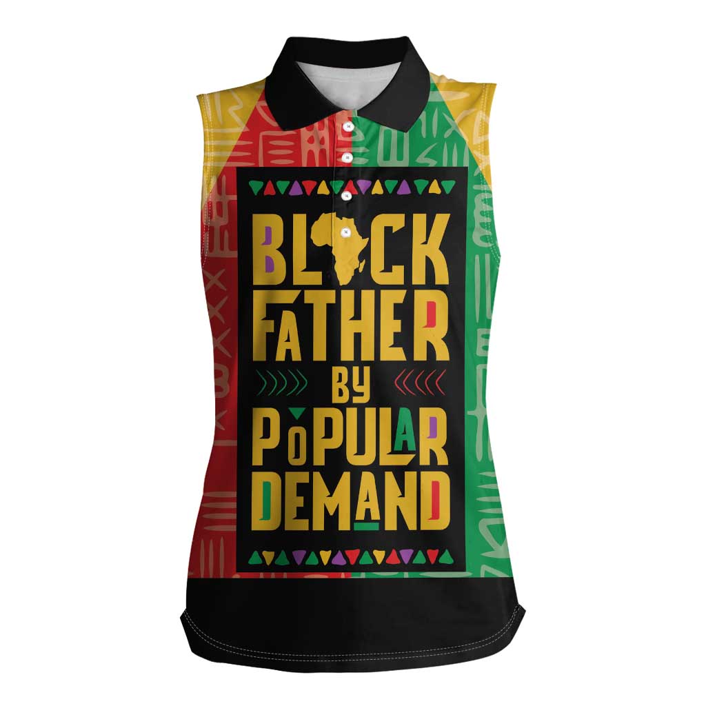 Black Father By Popular Demand African Women Sleeveless Polo Shirt - Wonder Print Shop