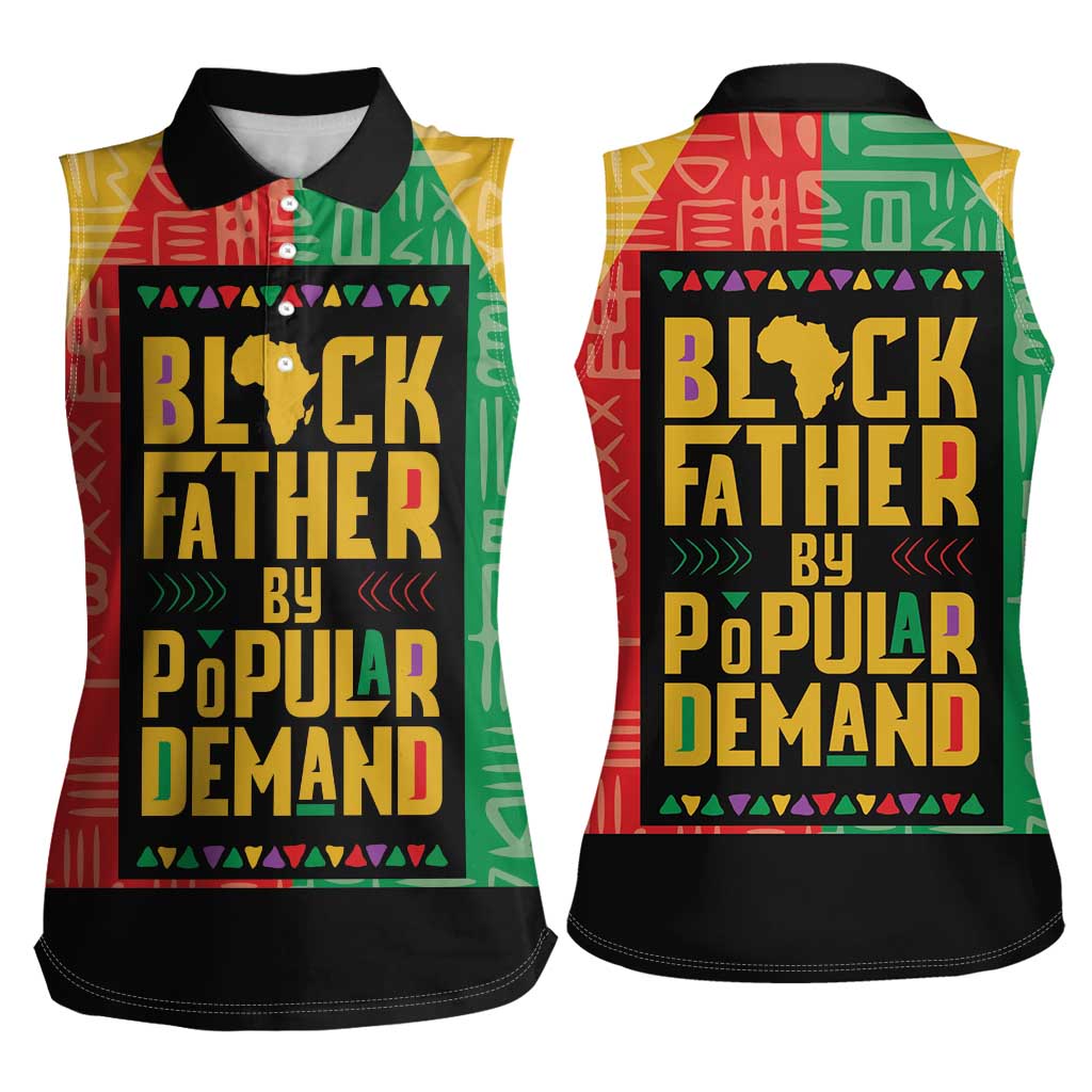 Black Father By Popular Demand African Women Sleeveless Polo Shirt - Wonder Print Shop