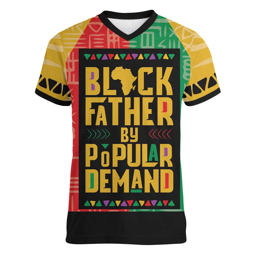 Black Father By Popular Demand African Women V-Neck T-Shirt - Wonder Print Shop