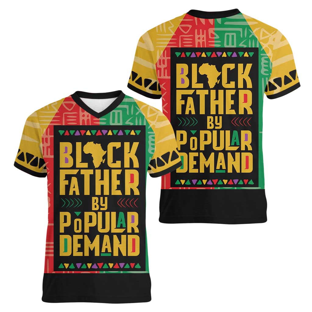 Black Father By Popular Demand African Women V-Neck T-Shirt - Wonder Print Shop