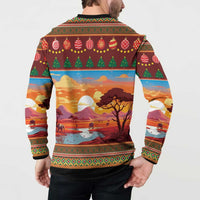 African Heritage and Celebrated Christmas Button Sweatshirt - Wonder Print Shop