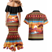 African Heritage and Celebrated Christmas Couples Matching Mermaid Dress and Hawaiian Shirt - Wonder Print Shop