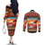 African Heritage and Celebrated Christmas Couples Matching Off The Shoulder Long Sleeve Dress and Long Sleeve Button Shirt