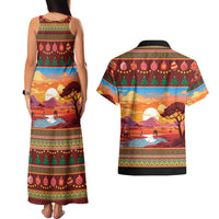 African Heritage and Celebrated Christmas Couples Matching Tank Maxi Dress and Hawaiian Shirt - Wonder Print Shop