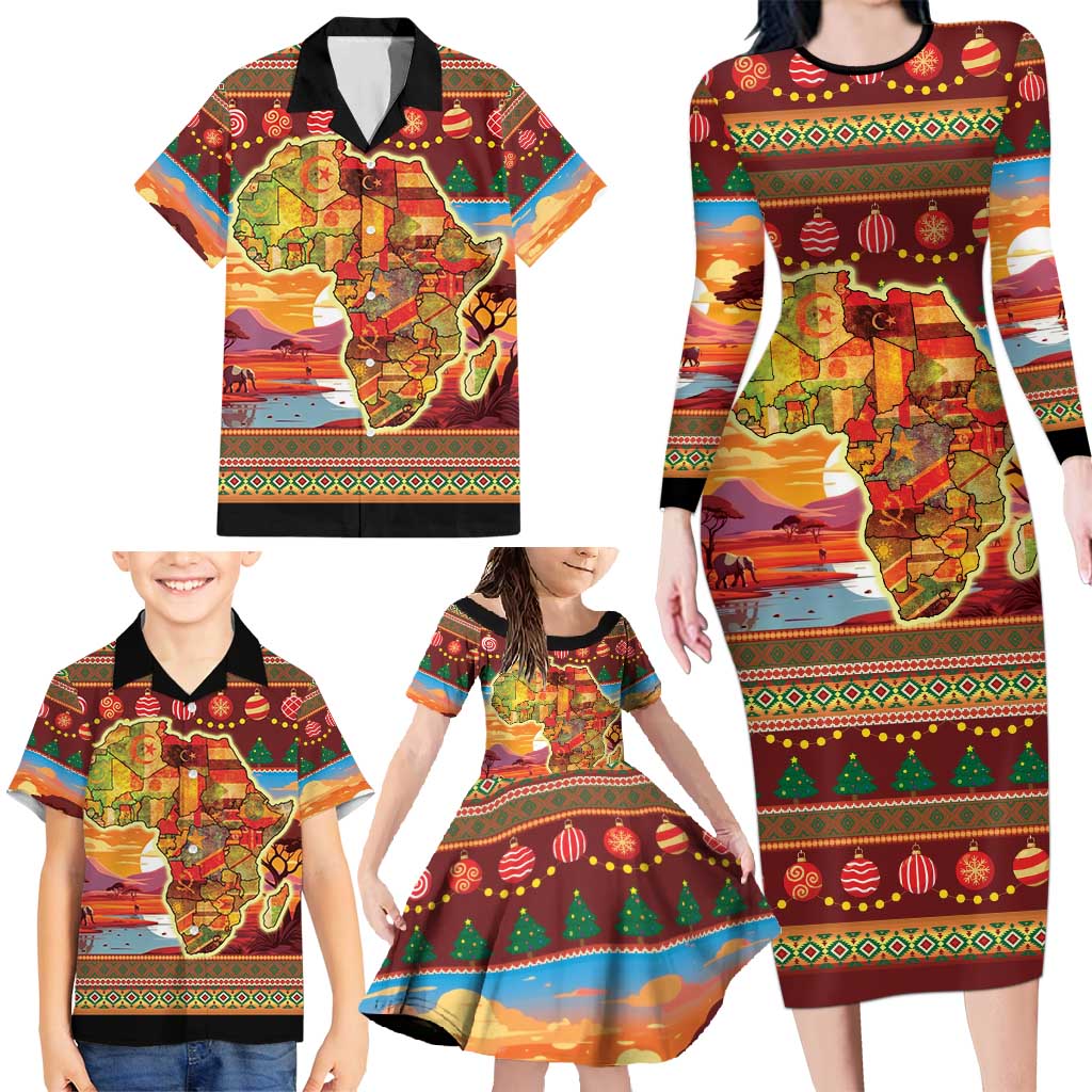 African Heritage and Celebrated Christmas Family Matching Long Sleeve Bodycon Dress and Hawaiian Shirt - Wonder Print Shop