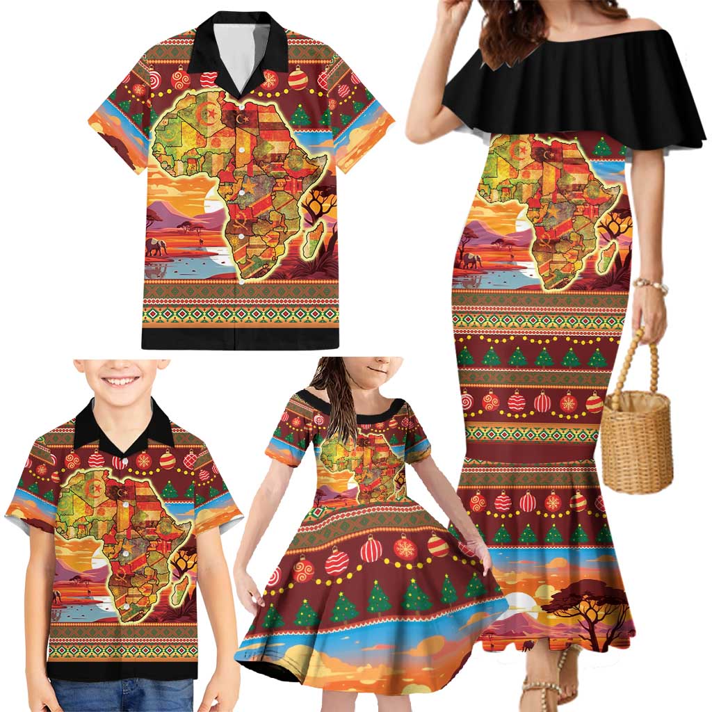 African Heritage and Celebrated Christmas Family Matching Mermaid Dress and Hawaiian Shirt - Wonder Print Shop