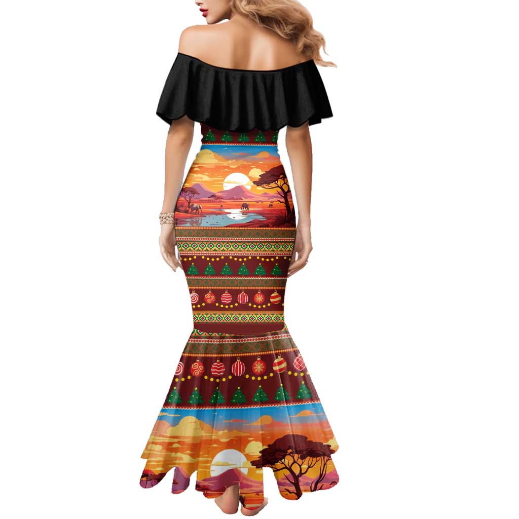 African Heritage and Celebrated Christmas Family Matching Mermaid Dress and Hawaiian Shirt - Wonder Print Shop