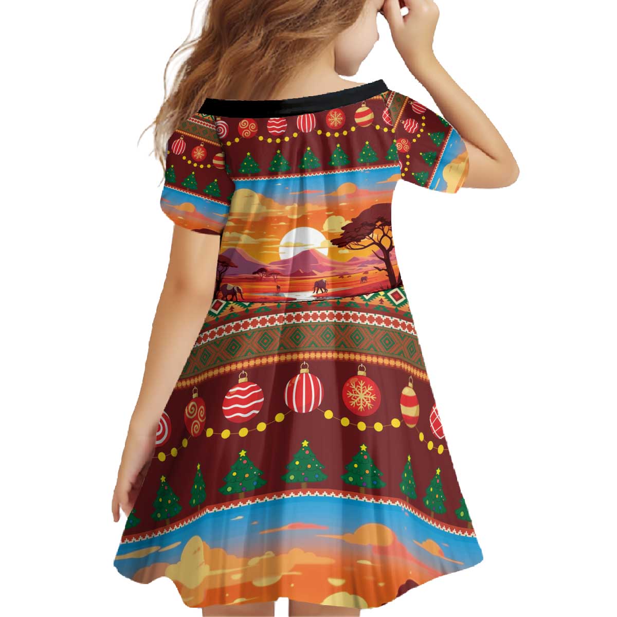 African Heritage and Celebrated Christmas Family Matching Off The Shoulder Long Sleeve Dress and Hawaiian Shirt - Wonder Print Shop