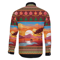 African Heritage and Celebrated Christmas Family Matching Off The Shoulder Long Sleeve Dress and Hawaiian Shirt - Wonder Print Shop