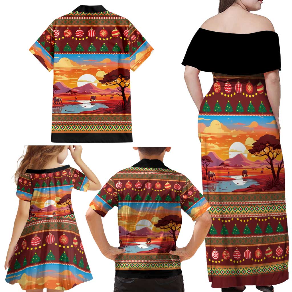 African Heritage and Celebrated Christmas Family Matching Off Shoulder Maxi Dress and Hawaiian Shirt - Wonder Print Shop