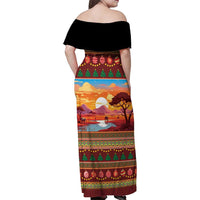 African Heritage and Celebrated Christmas Family Matching Off Shoulder Maxi Dress and Hawaiian Shirt - Wonder Print Shop